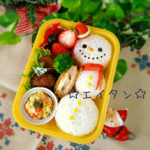 王道のスノーマン弁当