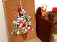 コルクボードに☆平面クリスマスツリー☆