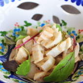 思いがけないおいしさ「れんこんの明太子あえ」