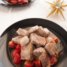 ハーブがほんのり香る☆豚肉のステーキ☆トマトソテー添え