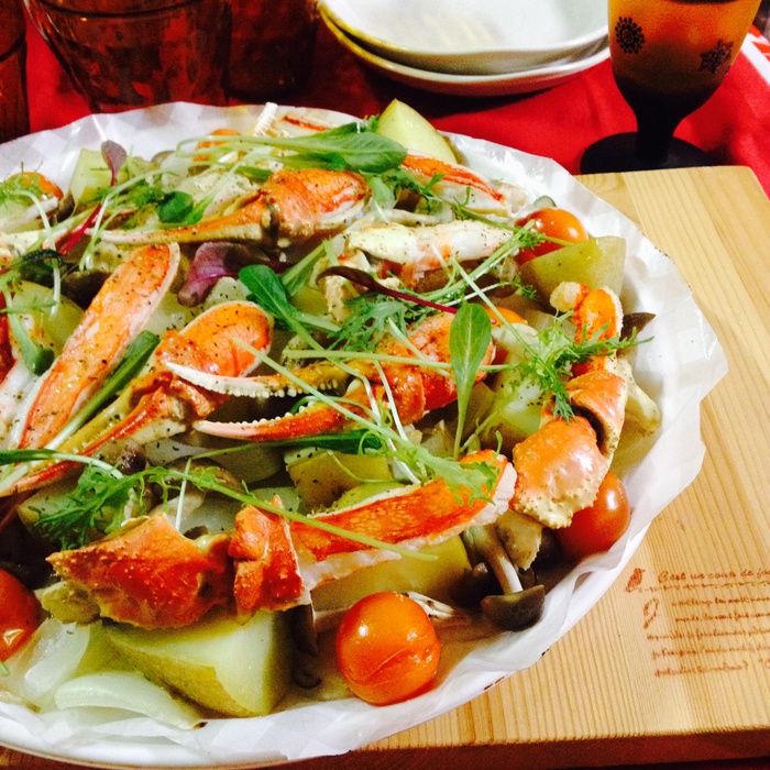 超簡単!食卓が一気に豪華に♪蟹のオーブン焼き