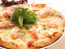 おいしいずわいがに de かにのクリームピザ☆