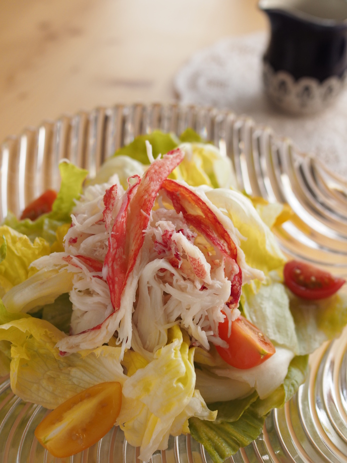 焼きずわいがにのレモンドレッシングサラダ
