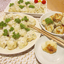 レンコン尽くしのシャキシャキ感ともっちり感が堪らない!「レンコンのちょっと変わった焼きシュウマイ」