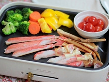 ホットプレートで焼き蟹&蟹リゾット