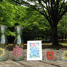 ダイソーのガラスの器にペーパーナプキンをデコパージュ☆