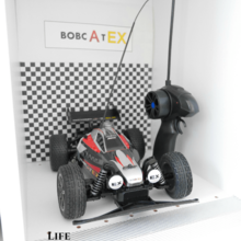 カラーボックスに扉をつけてラジコン収納 リアルなガレージ風に