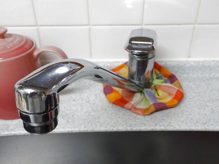 シュシュで水あか対策!!気になる水回りのお手入れが楽ちんに♪