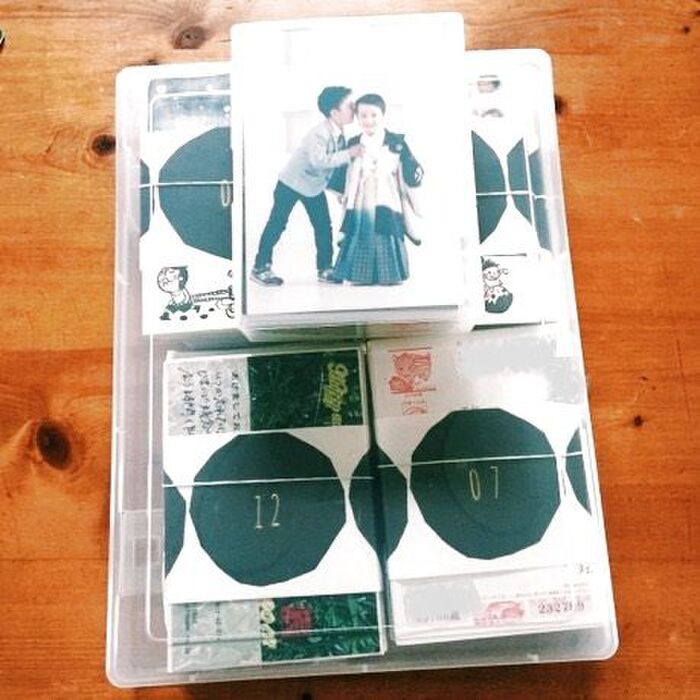 100均グッズで年賀状の整理。