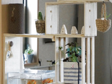 100均木箱4つで対面カウンターにcafe風オシャレ棚☆簡単DIY