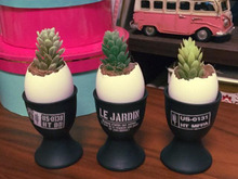 セリアさんのエッグスタンドを男前インテリアに