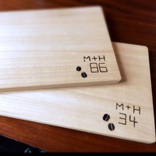 100均まな板+ウッドバーニングでかわいいカフェトレイ♪