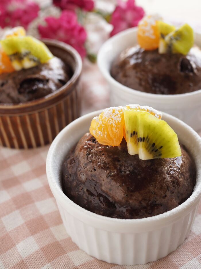 『ダークチョコミント蒸しパン』フライパンで作れる混ぜるだけしっとり蒸しパン