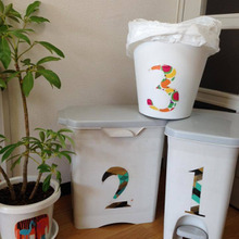 ペーパーナプキンで1、2、3☆僕らゴミ箱3兄弟!