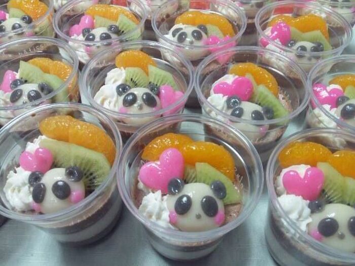 白玉パンダとチョコゼリー