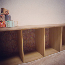 カラーBOXプチDIY~リビングにデスク&チェアー♥デコパージュでお気に入り+♥