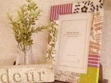 100均フレーム☆パッチワーク風デコ