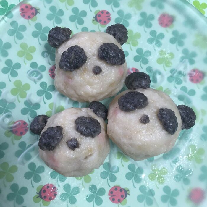 冷凍シューマイと生パン粉でパンダマン!