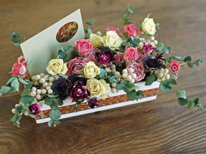 ドライフラワーでローズボックス♪