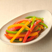 ピーマンとパプリカのきんぴら~だし醤油を使って