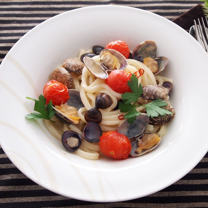 バレンタインや特別な日に!「うどんペスカトーレ」