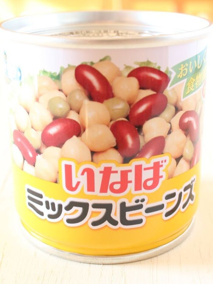 使用したミックスビーンズ缶