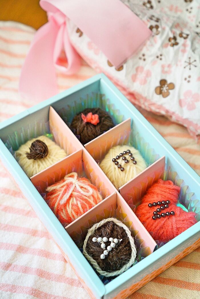 バレンタインにも☆毛糸を巻いて!フェイクチョコレート作り!