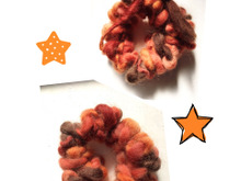 指編みで簡単シュシュ♡