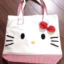ダイソーバックをキティちゃんのオリジナルトートにリメイク