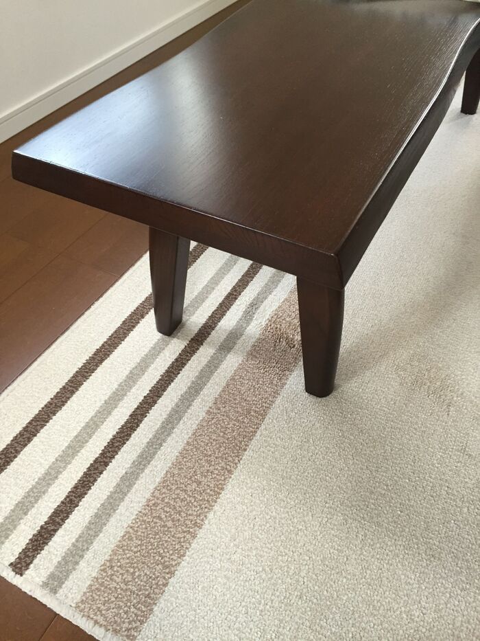 ② ①で作ったカバーと長椅子の幅や長さを合わせる