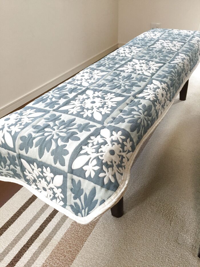 コタツ上掛けリメイク→長椅子カバー (*☻-☻*)