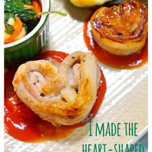 くるくるステーキ第2弾!豚バラ肉で簡単!ハート型ステーキの作り方☆