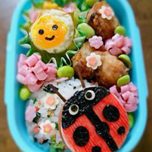 【キャラ弁】お日様の下のてんとう虫弁当
