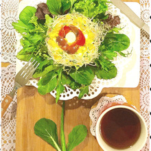 サンドイッチの具で花トースト♡野菜たっぷり♪ヘルシー♬♪♫朝食にぴったり☆