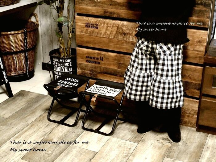 セリアのパイプ椅子を男前に簡単アレンジ ♪