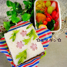 サンドイッチに桜模様の簡単デコ
