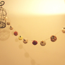 毛糸で可愛いハンドメイド♬かわいいリンゴ玉♪ガーランド