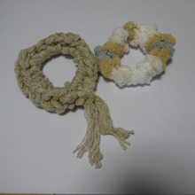 変わり毛糸で簡単シュシュ