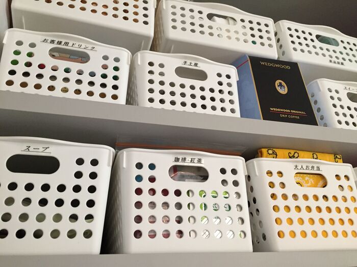 カゴ収納にラベリング