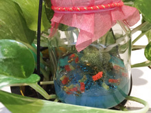 子供と工作(*☻-☻*)保冷剤で南国気分