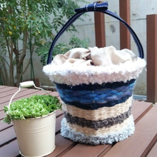 100均アイテムをベースに☆簡単かご風バッグ