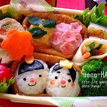 お雛様&お内裏様と桜橘のいなり寿司