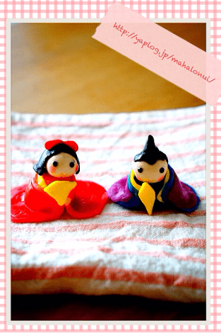 手作りのミニチュアお雛様とお内裏様