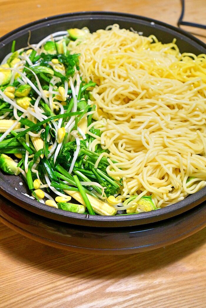 手順2.麺を炒める