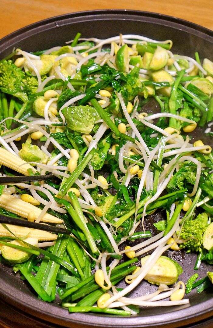 手順1.野菜を炒める