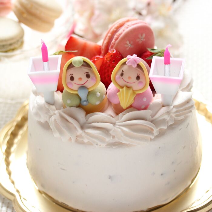 春爛漫♡ひな祭りケーキ ~イチゴと桜クリームで華やかに