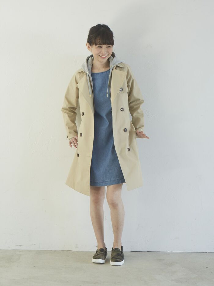 細身シルエットコートで脱・ご近所スタイル!