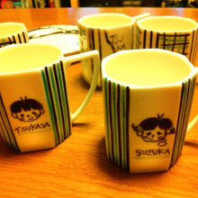 らく焼きマーカーでオリジナル食器。2色でも可愛く出来る!!