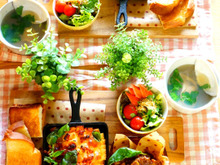 カッティングボード&100均ランチマットで春色テーブルコーディネート☆