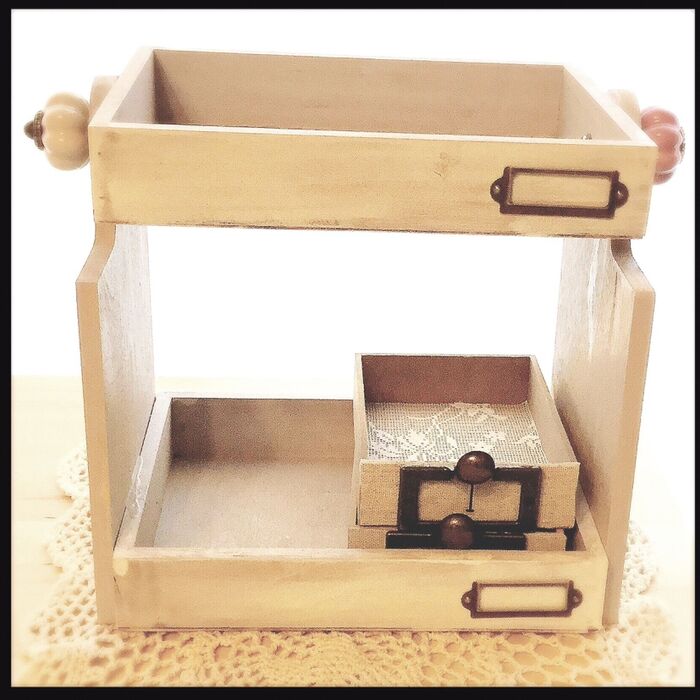 セリア100均アイテムで♪2段おやつカフェトレー♡ミニトレー付き◡̈